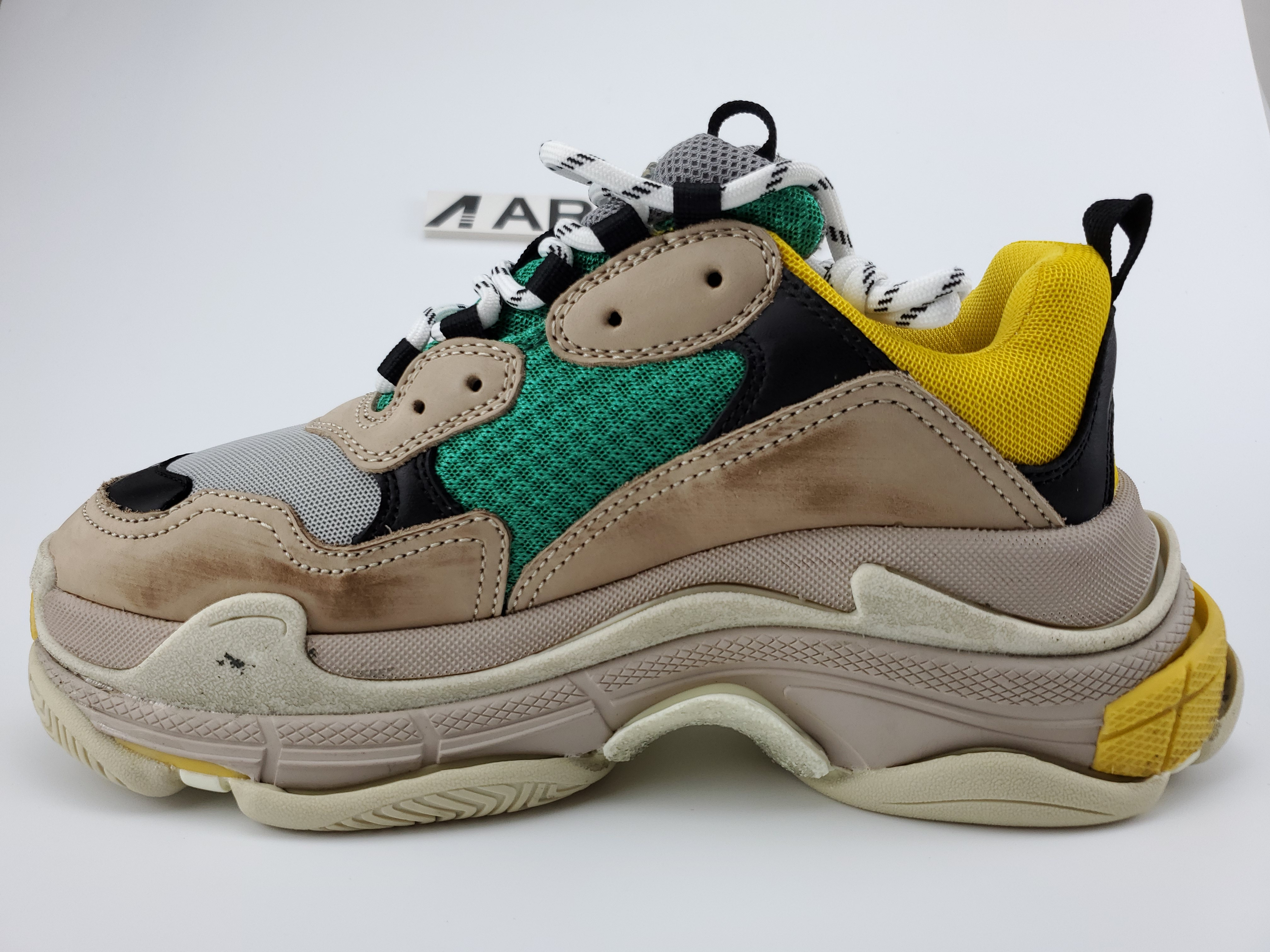 Balenciga Triple S Beige Green Yellow (2018 Reissue)