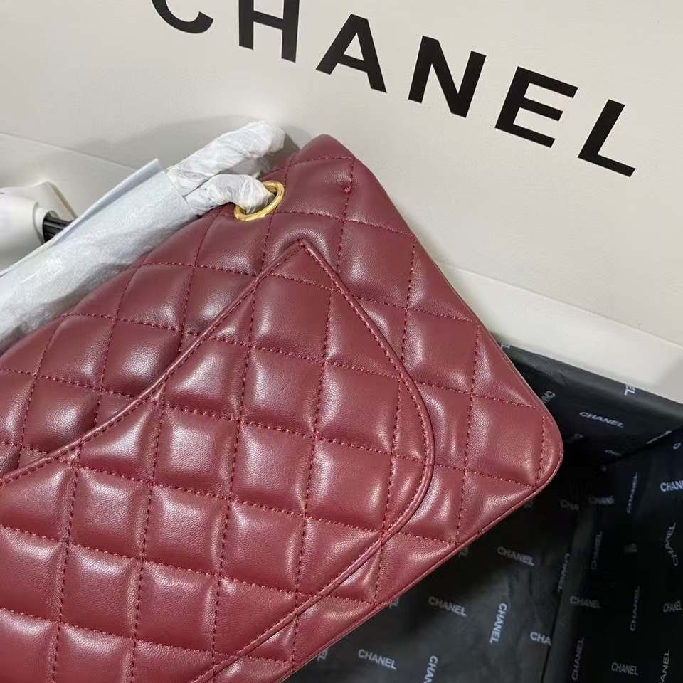 Ch*el small classic handbag gold metal 14.5×23×6cm