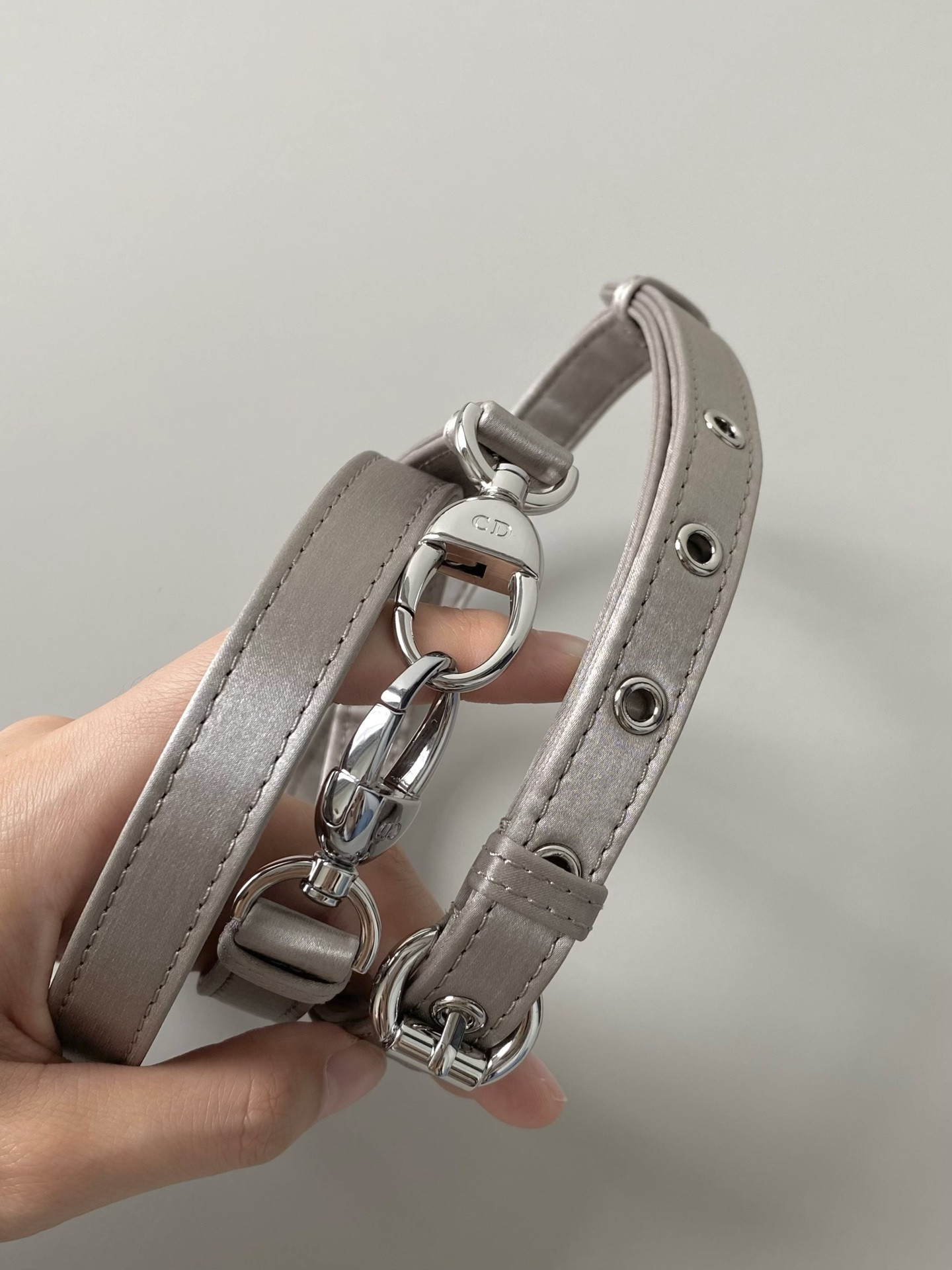 mini lady D*or bag gray 6.5 x 6 x 3 inches