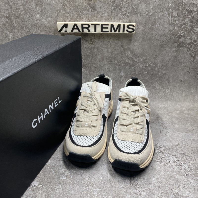 Channel Blended Fabrics Street Style Plain Sock Sneakers