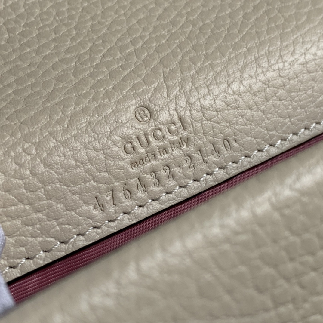 g*u*i dionysus leather S*per mini bag white 6.5"wx3.9"hx1.6"d