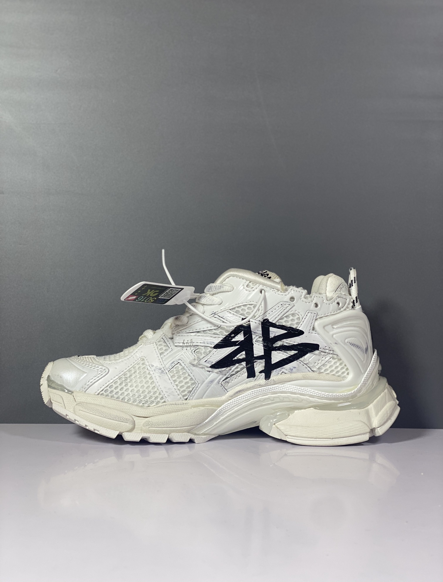 Balenciga Runner Graffiti Sneaker in White