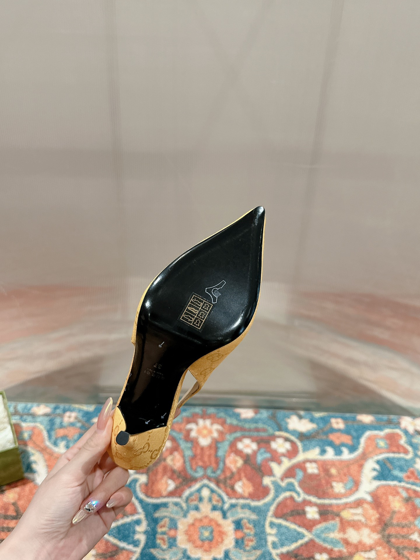 ua G*u*i horsebit slingback pump high heel