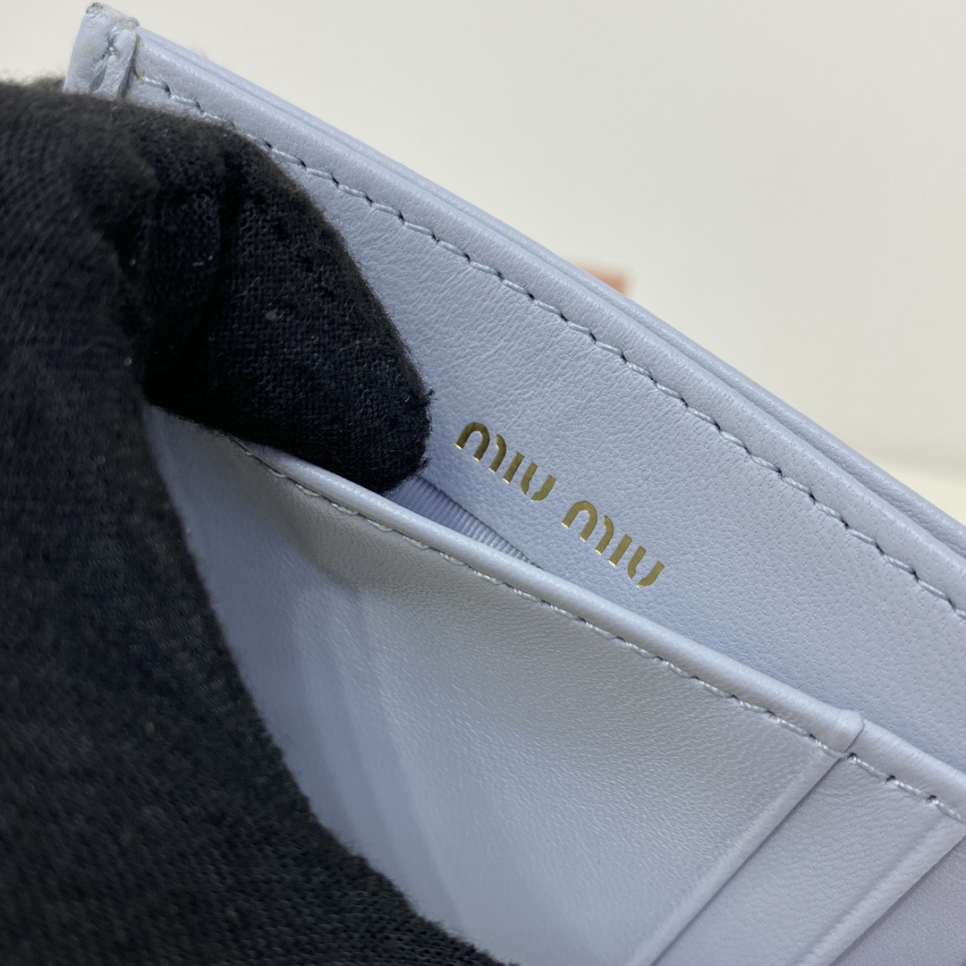 Miu Miu Matelassé nappa leather card holder 8x10.5cm