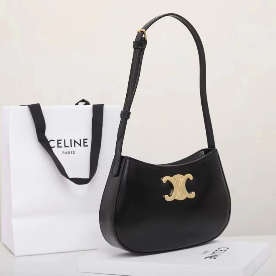 Ce**e medium tilly bag in shiny calfskin