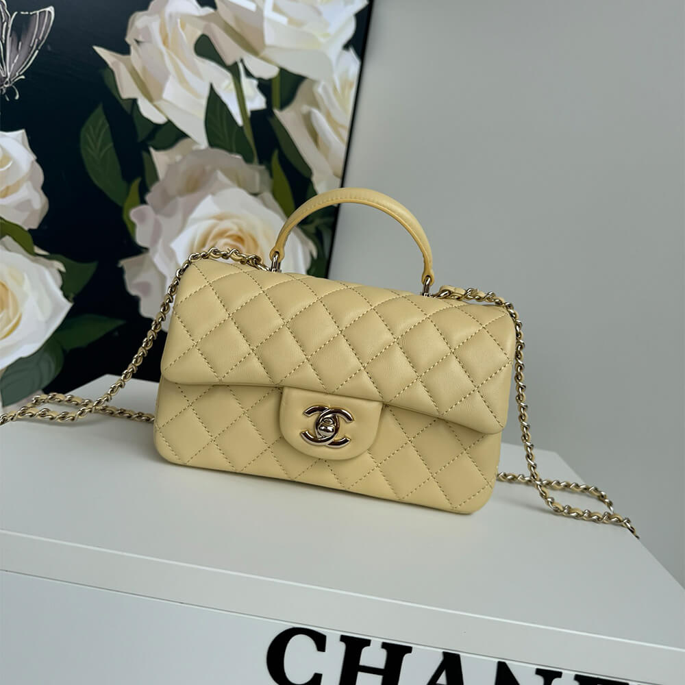 Ch*el mini classic handbag with top handle